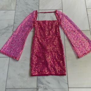 barbie dress 
shein 
hot pink